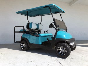 Tidewater Carts Superstore - Low Profile Teal Club Car Precedent Golf Cart 01